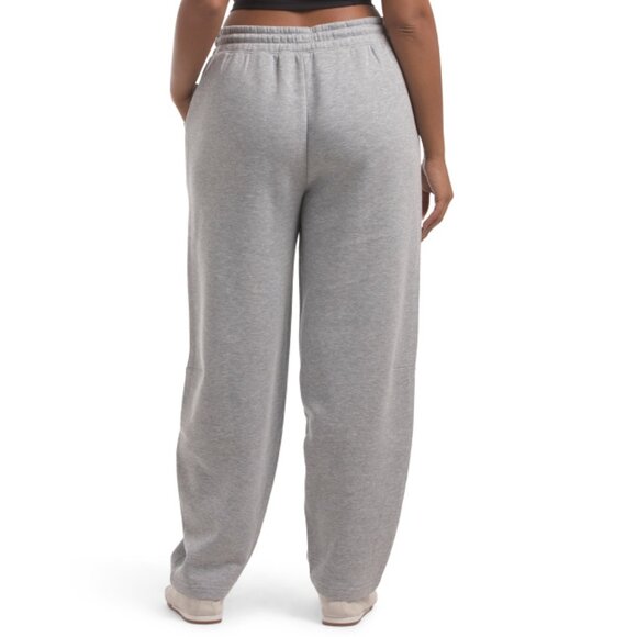 YOGALICIOUS Heather Grey Fleece Comfydrift Barrel Leg Sweatpants - Picture 2 of 2